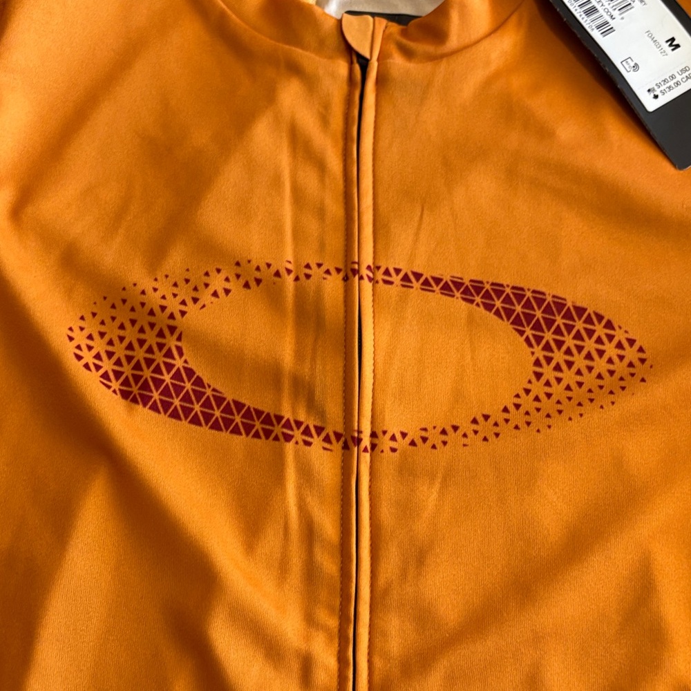 Oakley Men's Vibrant Orange endurance biking jersey jacket zip up - Picture 5 of 6